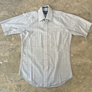 Vintage 80s Mervyn’s Check Short Sleeve Button Shirt 14.5 - Picture 1 of 3