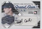 2011 ITG Heroes and Prospects Grand Slam! Teal 1/1 Darrell Ceciliani Auto 3h9