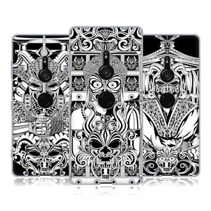 HEAD CASE DESIGNS JAPANESE DEVIL FACE BLACK AND WHITE GEL CASE FOR SONY PHONES 1 - Picture 1 of 10