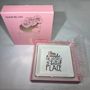 Keramik Ring Schmuckkästchen Tablett für Mama/Schwester/Freunde Neu mit Karton 4x4 LOVE Schmuckstücke Hals - Bild 1 von 4