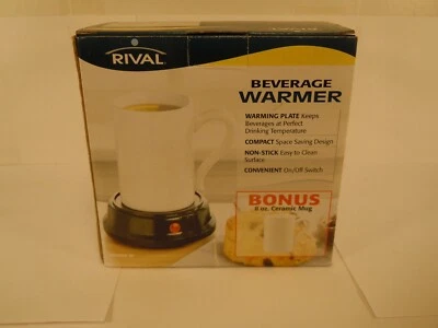 Rival Calentador Eléctrico para Bebidas Café Té Juego de 2 Piezas Taza Blanca y Calentador Negro  Foto 1 de 3