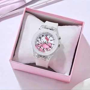 Reloj analógico para niños Hello Kitty iluminado con correa de silicona - blanco - Imagen 1 de 1