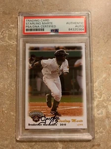 Starling Marte Autographed 2010 Bradenton Marauders Card PSA Slabbed Certified - Picture 1 of 4