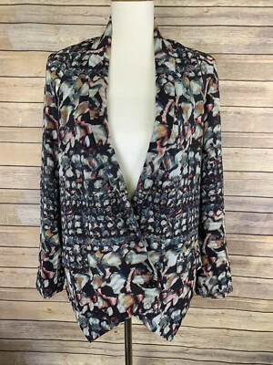Cartonnier Anthropologie Ardsley Abstract Floral Blazer Jacket Drape One Button - Изображение 1 из 4