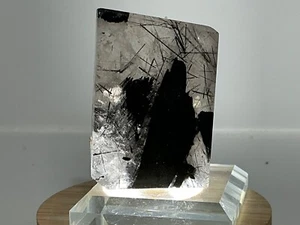 Rutilated Tourmaline Quartz Tourmaline Freeform Tourmaline LED USB Light Base - Picture 1 of 12