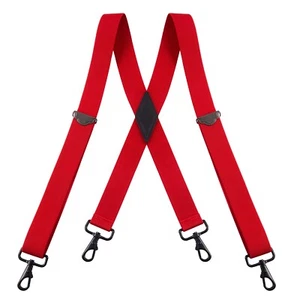 Buyless Fashion Suspenders for Men - 48" Adjustable 1 1/4" - X Back Black Hooks - Picture 1 of 119