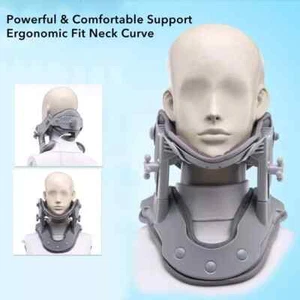 Cervical Neck Traction Device Stretcher Orthosis Heated Brace Collar Pain Relief - Picture 1 of 4