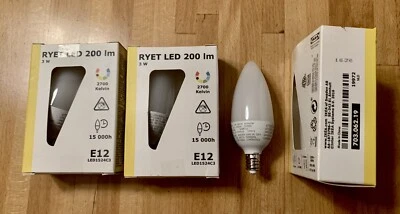 Five BRAND NEW IKEA RYET LED Bulbs 200 lm E12 15000 Hours - Image 1 of 4