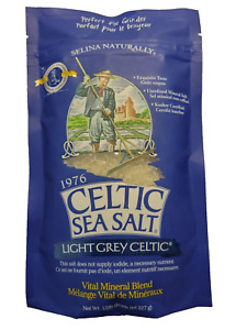 Light Grey (Coarse) Celtic Sea Salt 1/2 Pound Resealable Bag, 8oz