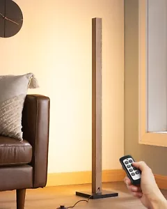 EDISHINE Natural Wood LED Corner Floor Lamp Dimmable 7 Color Temperature 46" - Picture 1 of 13