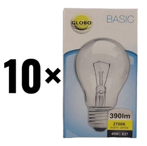 10x Glühbirne 40W E27 klar Glühlampe dimmbar KEIN LED Lampe 390lm NEU & OVP      - Bild 1 von 7