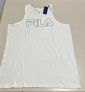 FILA T Shirt Workout Gym Tank Sleeveless Mens Size XLT Activewear White w Logo - Picture 1 of 9