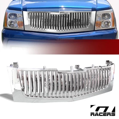 For 2002-2006 Cadillac Escalade Chrome Vertical Front Hood Bumper Grill Grille - Imagem 1 de 4
