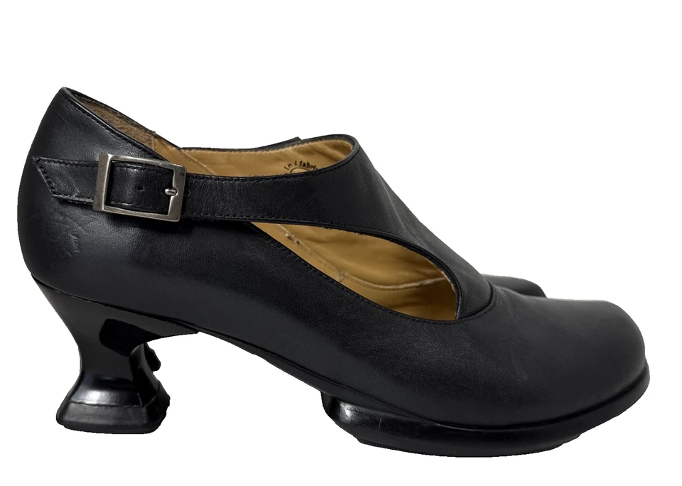 Zapatos de tacón John Fluevog para mujer talla 8 cuero negro Mary Jane tacón medio diseñador Foto 1 de 4
