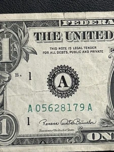 1969D $1 Dollar Bill A05628179 8 Unique Digits Fancy Serial Number Boston - Picture 1 of 4