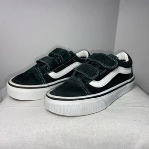 Scarpe da skate Vans bambino Old Skool taglia 11 nere bianche con gancio e passante - Foto 1 di 9