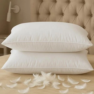 BHZ Down Feather Standard Pillows Set of 2 Pack Luxury Hotel Collection Goose... - Picture 1 of 9