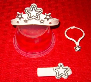 ¡LOTE ACCESORIOS CORONA PASADOR COLLAR BARBIE SUPERESTRELLA 18" SUPERTALLA VINTAGE! - Imagen 1 de 3