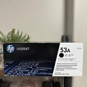 HP 53A LASERJET Q7553A BLACK PRINT CARTRIDGE UNOPENED NEW IN BOX FREE SHIPPING - Picture 1 of 6
