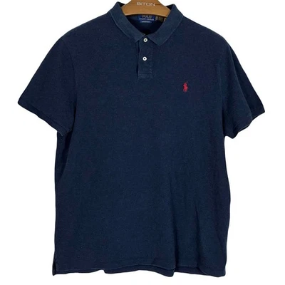 Polo Ralph Lauren Polo Shirt Custom Slim Fit XXL Navy Short Sleeve Preppy Office - Image 1 of 4