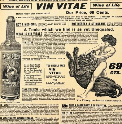 1969 Quack Medicine Vin Vitae Wine Of Life 1901 Repro Advertisement Sears DWU16F - Image 1 of 2