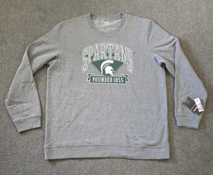Michigan State Spartans Men's 2XL Crew Neck Fleece Sweatshirt  Gray - Picture 1 of 8