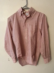 Camisa Brooks Brothers De Colección 14 Cuello 13 Rojo Rayas Algodón Poliéster Abotonada - Imagen 1 de 6