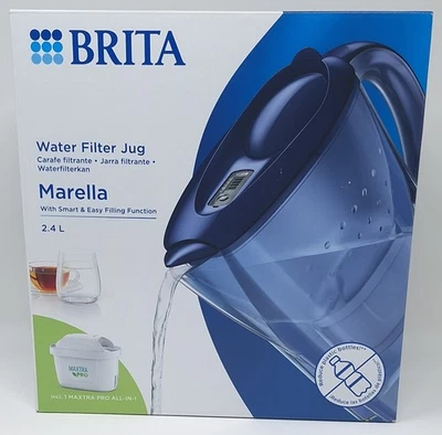 BRITA Marella Water Filter Jug Blue 2.4L With Smart & Easy Filling Function  New - Image 1 of 4