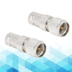2 Pcs Coaxial Adapter Nickel Plated Brass Contact BNC Female to mini UHF RF Conn - Zdjęcie 1 z 9