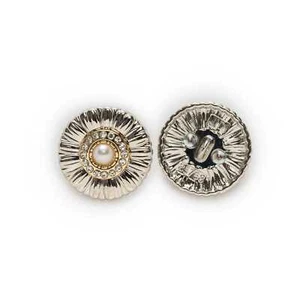 5pcs Shiny Pearl Metal Buttons Sewing Decor Clothing Shoes Hats Bag Jewelry 23mm - Picture 1 of 4