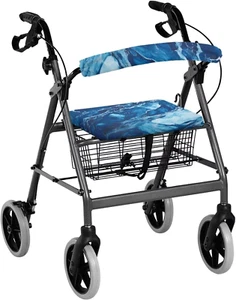 Rollator Walker Seat Covers for Seniors Deep Blue Marble Universal Rollator Walk - Picture 1 of 12
