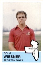 1982 Appleton Foxes Fritsch 29 Doug Wiesner Trainer Kansas City Missouri MO Card