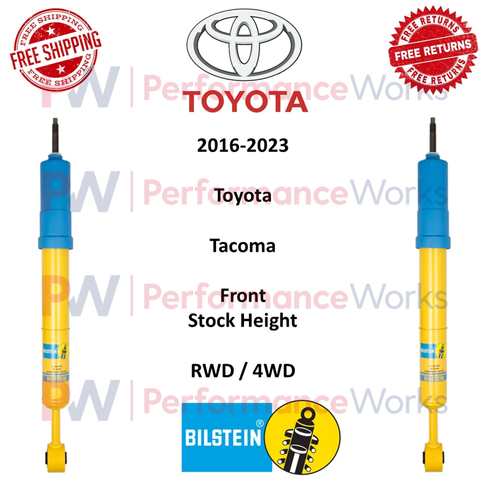 Bilstein B6 Front 0" Shock Absorber Pair Fits 2016-2023 Toyota Tacoma RWD / 4WD - Image 1 of 4