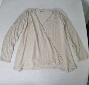 Vintage MISS SELFRIDGE Sheer Beaded Jacket Size 6 XXS Nude Party Cocktail Top  - Picture 1 of 8