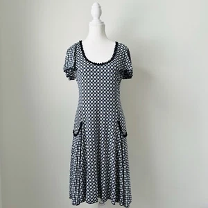 Max Studio Stretchy Jersey Womens Navy Front Pockets Midi Dress Size M - Picture 1 of 6