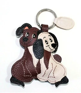 Portachiavi con Pochette Portamonete in Pelle forma di animali 2 cani Cagnolini - Imagen 1 de 3
