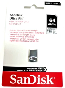 SanDisk Ultra Fit USB 3.1 Gen 1 Flash Drive 64GB Black Shipping is Free