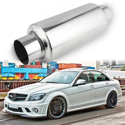 2.5" Inlet 2.5" Outlet Muffler Exhaust/Resonator For Mercedes Benz W204 300 C350 — 第 1/4 张图片