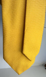 Vintage Sears Department Store Necktie Wide Deep Yellow Textured See Pictures