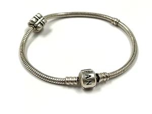 PANDORA STERLING SILVER BARREL CLASP SNAKE STARTER BRACELET W 925 GIFT BOX CHARM - Picture 1 of 6