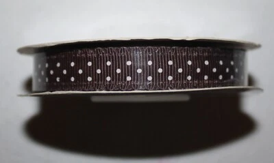Stampin Up Retired CHOCOLATE CHIP SCALLOP DOTS Ribbon 10 yards 1/2" NEW Brown - Image 1 of 3