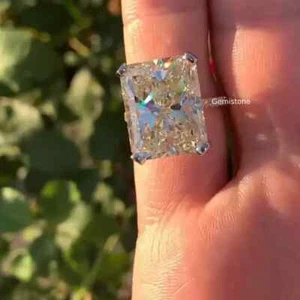 Solitär-Moissanit-Verlobungsring 5 Karat strahlend geschliffen für Damen in 14 Karat Weißgold - Bild 1 von 15