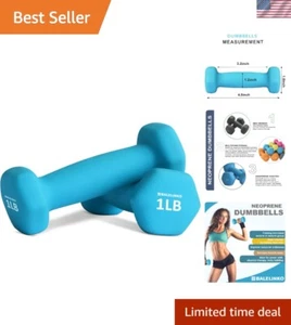 Portable 1lb Cast Iron Hand Weights with Non-Slip Grip for All Fitness Levels - Picture 1 of 9