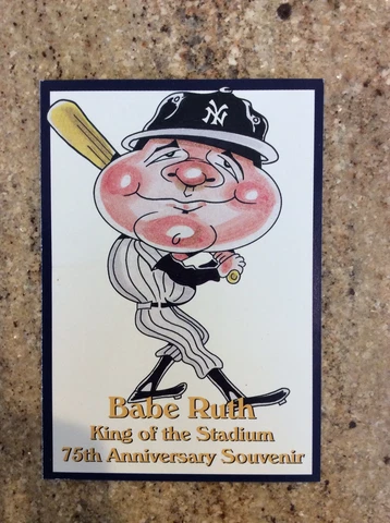 1998 BGE BABE RUTH "King of the Stadium 75th Anniversary Souvenir" Card-Yankees Cover