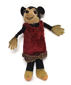 ANTIQUE 30'S MINNIE MOUSE PLUSH DEAN'S RAG BOOK TOY PLUSH RARE - Picture 1 of 10