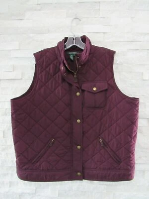 Ralph Lauren LRL Burgundy Quilted Lightweight Zip Snap Spring Vest 1X POLO - Image 1 of 4