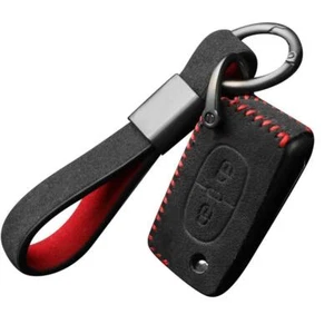 Custodia copri telecomando portachiavi completamente scamosciata per Peugeot 307 - Foto 1 di 9