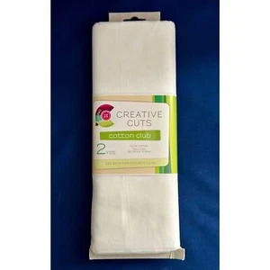 Fabric Material White 100% cotton Creative cuts 2 yards NWT - Picture 1 of 2