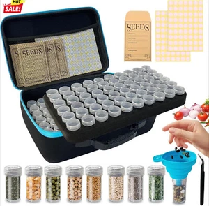 112 Slots Seed Plant Storage Organizer Portable Seed Saver Storage Box Container - Picture 1 of 7