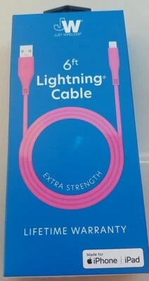 Просто беспроводной 6 футов iPhone разъем к USB-A ПВХ кабель для iPhone/iPad розовый - Изображение 1 из 2